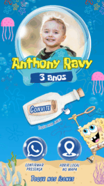 Convite Bob Esponja | Animado e Interativo