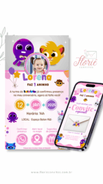 Convite Bolofofos Rosa | Musical e Interativo - Imagem 2