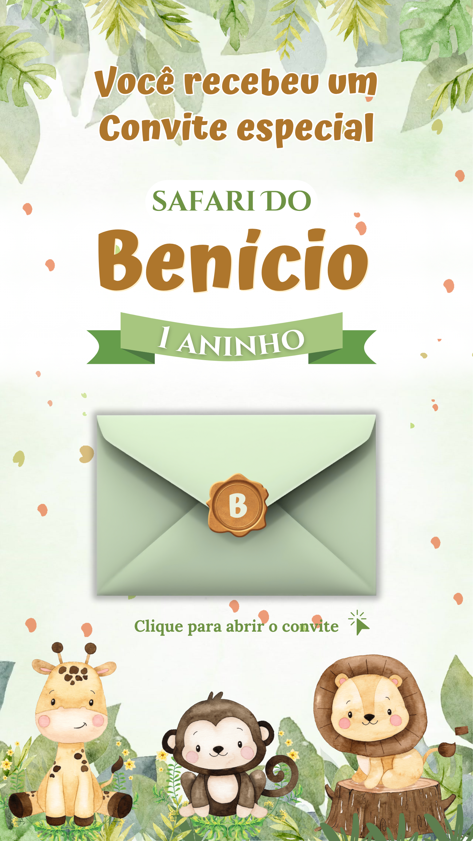 Convite Safari Menino | Musical e Interativo